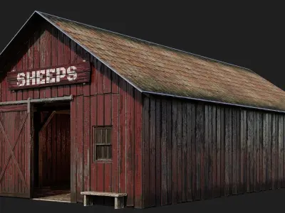 33-34-35-36 - Farm Buildings 4K PBR GameReady Low-poly 3D model