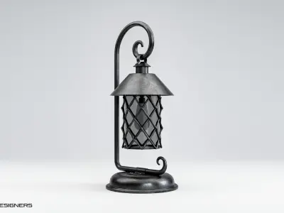 Antique Hanging Street Lantern Low-poly 3D model