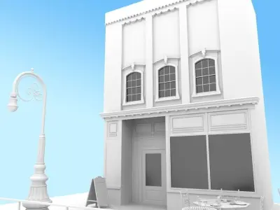 Main Street Shop Scene 3D model