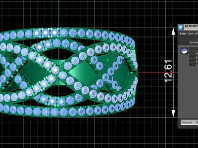Diamond Ring for Women 3D print model 19