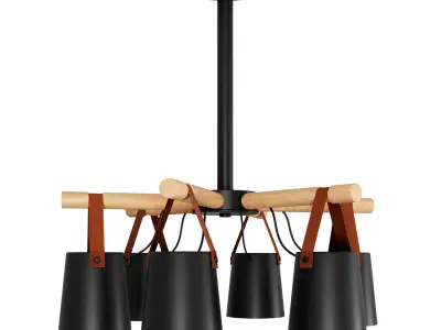 Modern Nordic Drop Down Pendant Chandelier 6 3D model