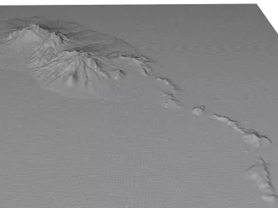 Saint Kitts Island full 3D model terrain 3D model