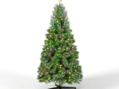 Christmas Tree 7 feet With Multicolor Lights 3D model