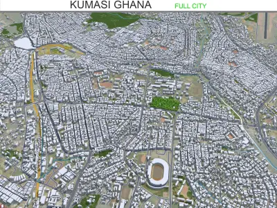 Kumasi Ghana 45km Low-poly 3D model