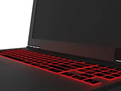 Laptop dell inspiron gaming Low-poly 3D model