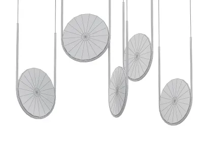 J DISC four circular pendant lights hanging 3D model