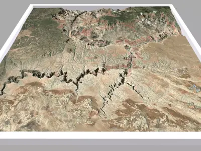 Mountain landscape Grand Canyon Arizona USA 3D model