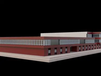 College building Low-poly 3D model purchase