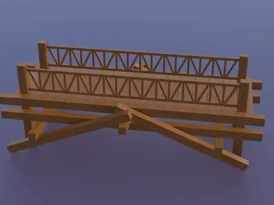 low poly wooden bridge  for forest environment  Free low-poly 3D model