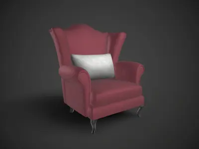 Wingback Chairs 003 Low-poly 3D model