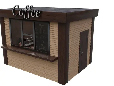 Coffee Shop Low-poly 3D model