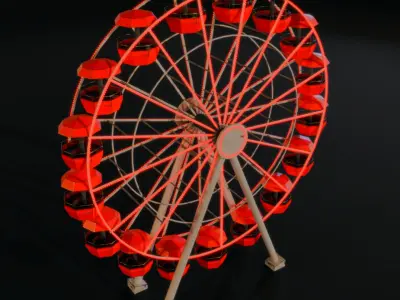 Ferris wheel Low-poly 3D model 9