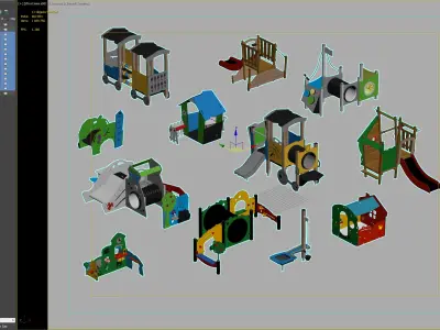 Creative Themed Playground Equipment Set 3D model