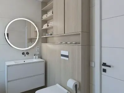 Cozy bathroom with shower area 3D model