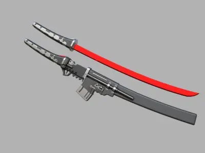 Cyberpunk Blade Katana 3D STL 3D print model