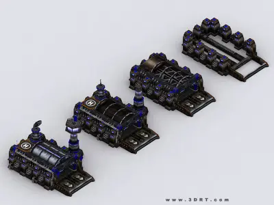 3DRT - Light Vessels Factory  Low-poly 3D model