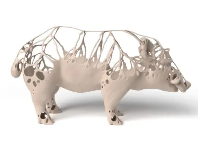 Wildboar Dust Voronoi Low-poly 3D model