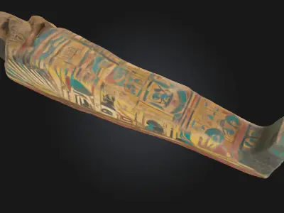 Ancient Sarcophagus Stone Coffin Model 3D model