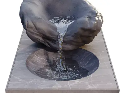 Landscape Fountain waterfall 678 3D model purchase