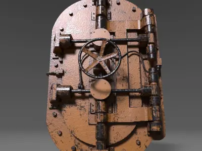 Painted Industrial Door  3D model purchase