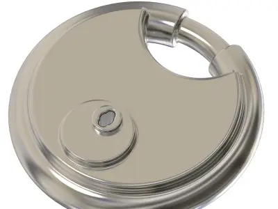 Steel Round Padlock 3D print model