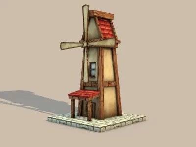 Cartoon Stylized Buildings 3D Model Pack