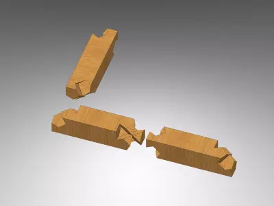 Kawai Tsugite - Classical Japanese Wood Joint  Free 3D model