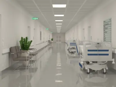 Hospital Hallway 002 3D model