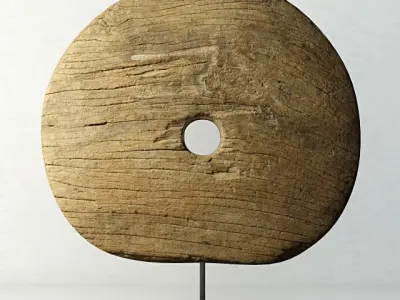 Old Wood Wheels on Stand Collection 3D Model Pack