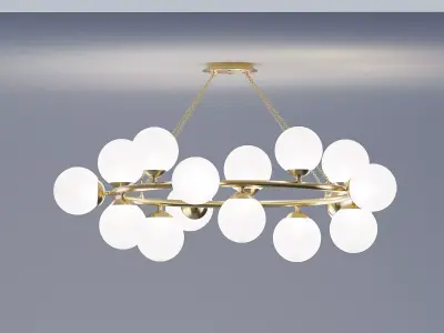 Modern Globe Chandelier 3D model