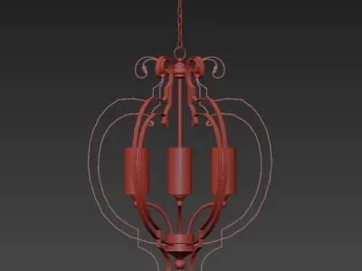 Chalon 6 Light Chandelier 3D model