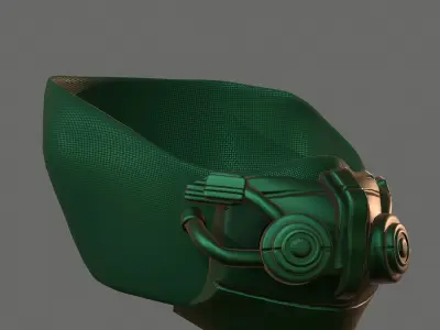 Gas mask helmet 3d model scifi Low-poly  Low-poly 3D model 158