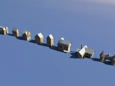 Medieval Village Bundle 02 Low-poly 3D model