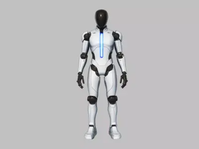 Futuristic Humanoid Robot  Sci-Fi Android Character Low-poly 3D model