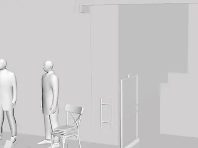 Shop window with low poly interior for men 3D model