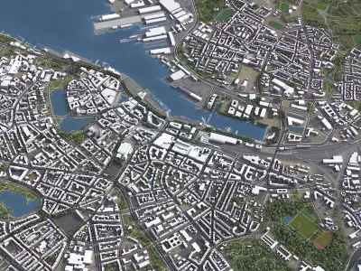 Kiel - 3D City Model Low-poly 3D model