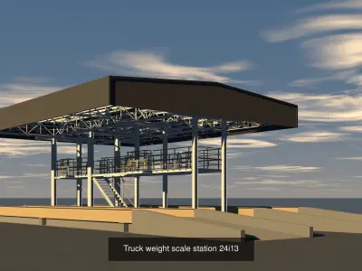 Truck station 3D Model Pack