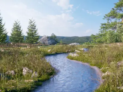 Forest River Generator Low-poly 3D model