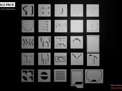 25 Sci-Fi Decals Pack Vol 002 Texture