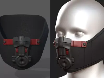 Gas mask respirator scifi futuristic protection  Low-poly 3D model