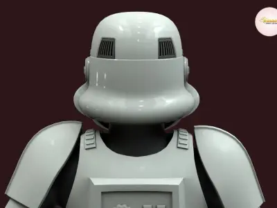 Stormtrooper Rigged Low-poly 3D model Low-poly 3D model