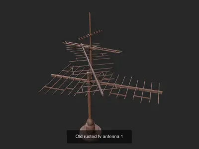 Old rusted tv antenna collection 3D Model Pack