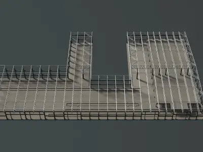 Factory in structure frame 3D model