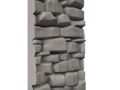 Moss Covered Cobblestone Facade 3D print model purchase