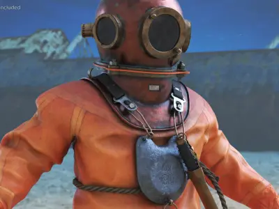  Empty Used Copper Diving Suit 