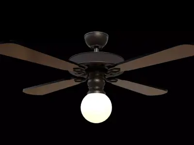 Ceiling Fan with Light Game Asset Low-poly 3D model