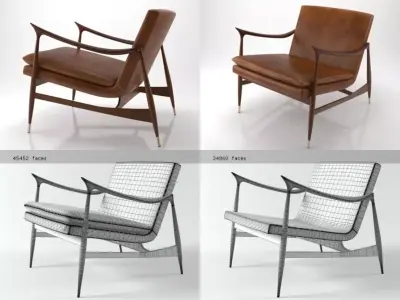 Dinamarquesa set of four lounge chairs 3D model