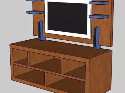 TV with stand 3D model