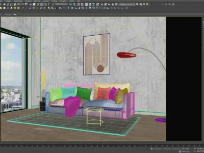 interior living room scene 35 3D model