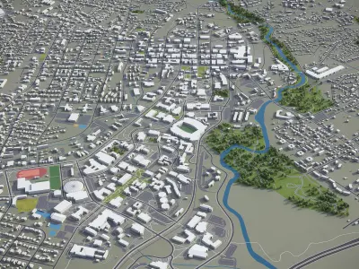 Athens - Georgia - City 3D Model Low-poly 3D model